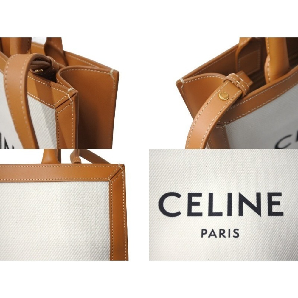 CELINE Vertical Cabas Tote Bag Natural Tan Brown - Picture 7 of 10